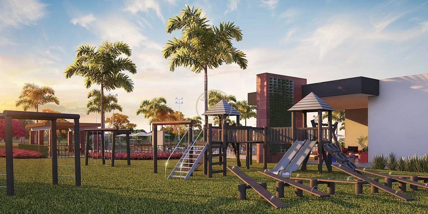 Perspectiva do playground do Village Damha Birigui